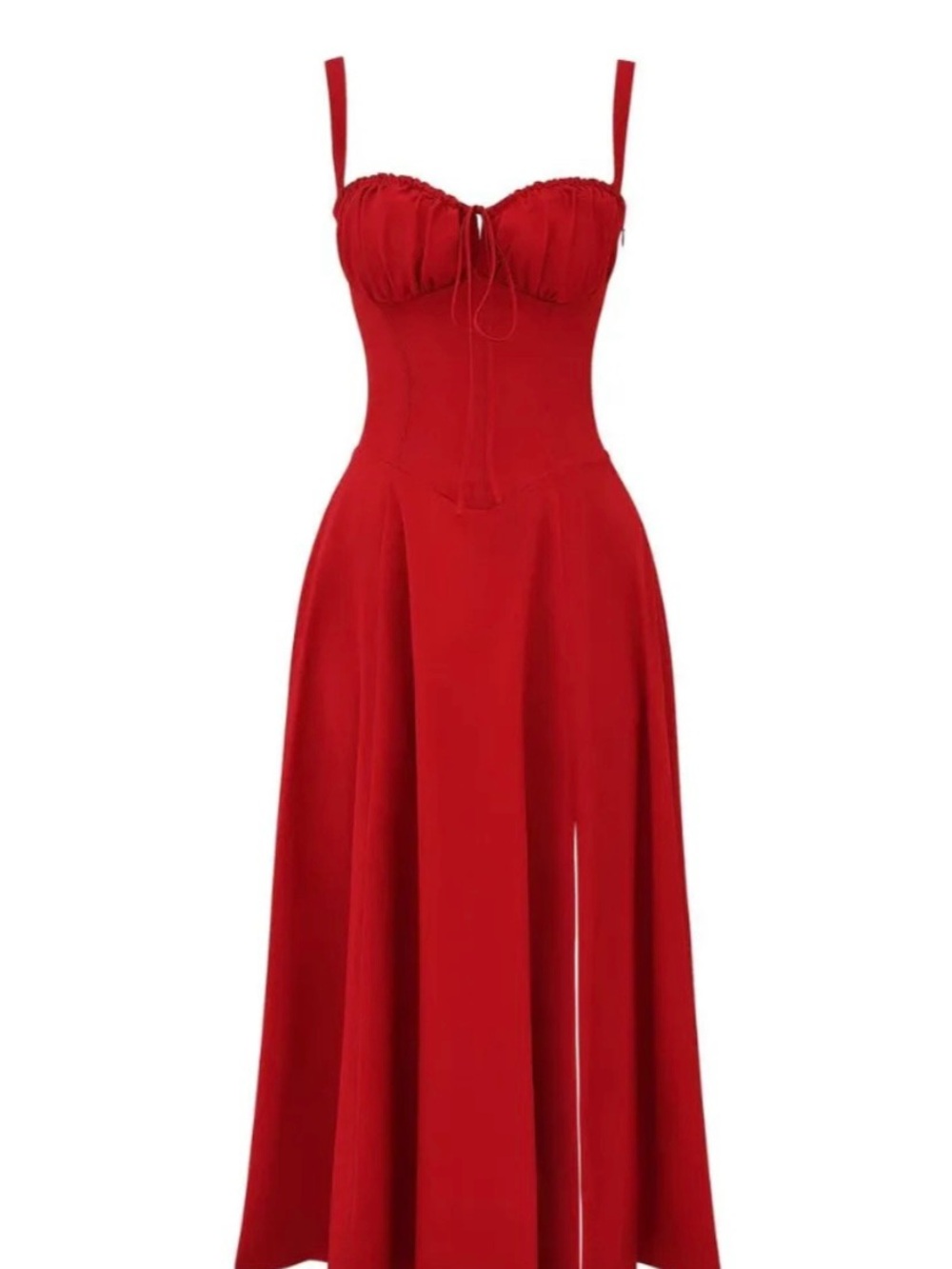 Red corset style dress